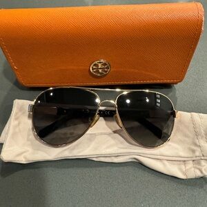 Tory Burch Black and Gold aviators